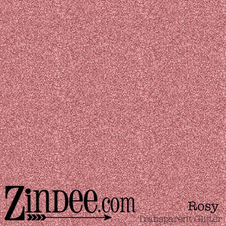 Rosy Transparent Glitter Vinyl –